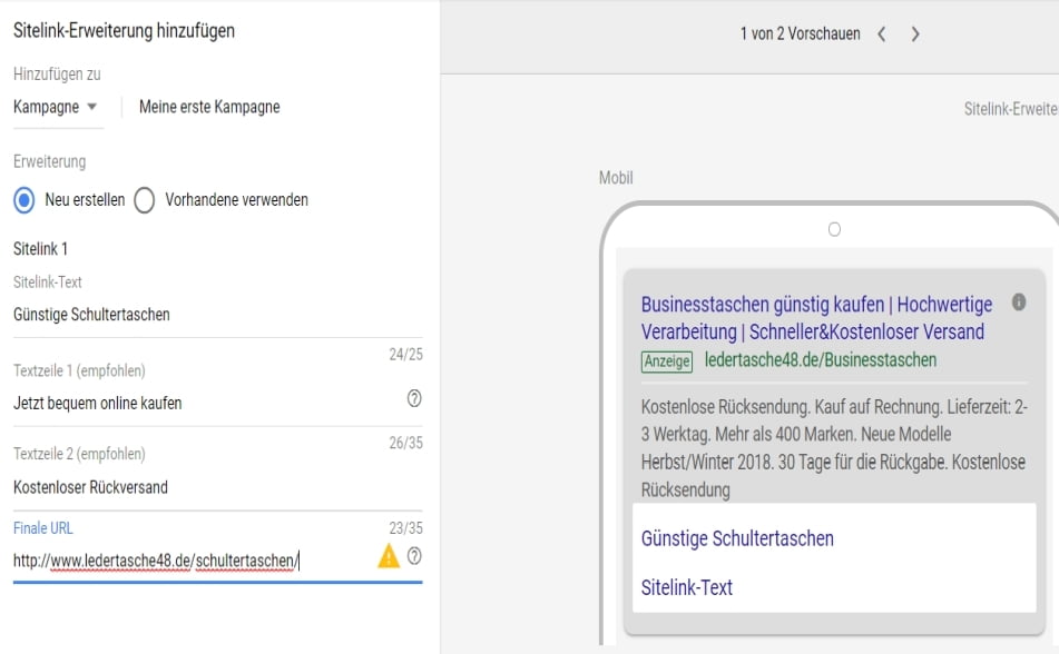 Google Ads Anzeigenerweiterungen Google Ads Anzeigenerweiterungen