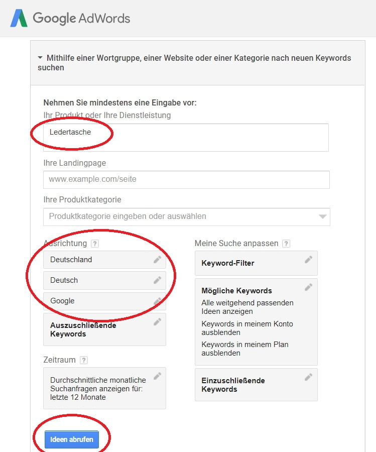 Google Ads Keywordplaner Google Ads Keywordplaner