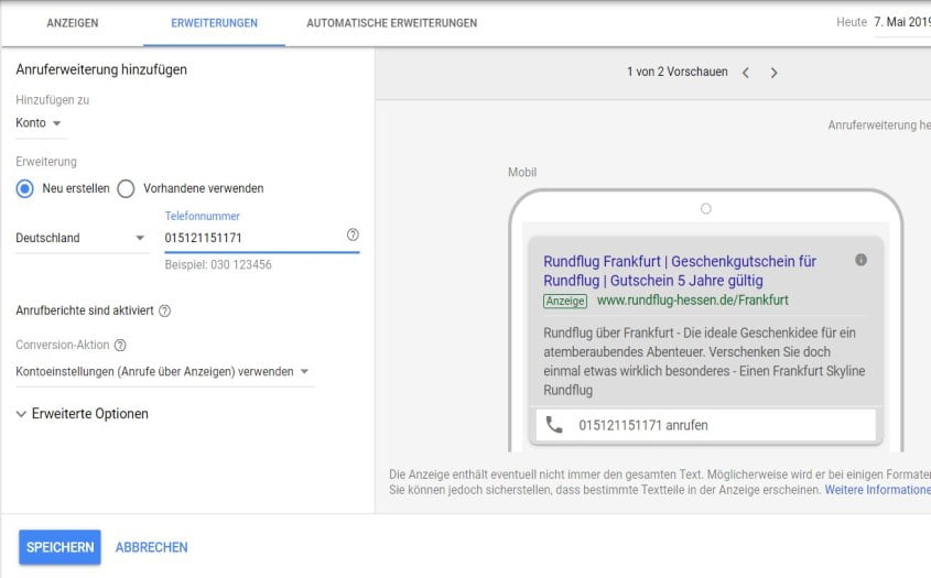 Anruferweiterung